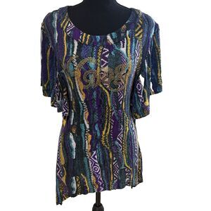 Coogi Shirt Top Flutter Sleeve Gold Gems Women's Size Medium Y2K 90's